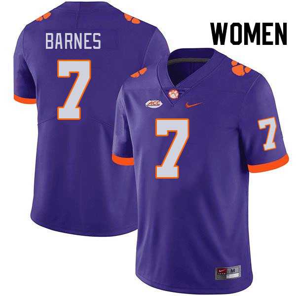 Women #7 Khalil Barnes Clemson Tigers College Football Jerseys Stitched-Purple